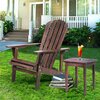 Moootto Adirondack Chair Solid Wood Accent Patio Chair for Backyard, Garden, Lawn and Beach TBZOSW2006DBSW